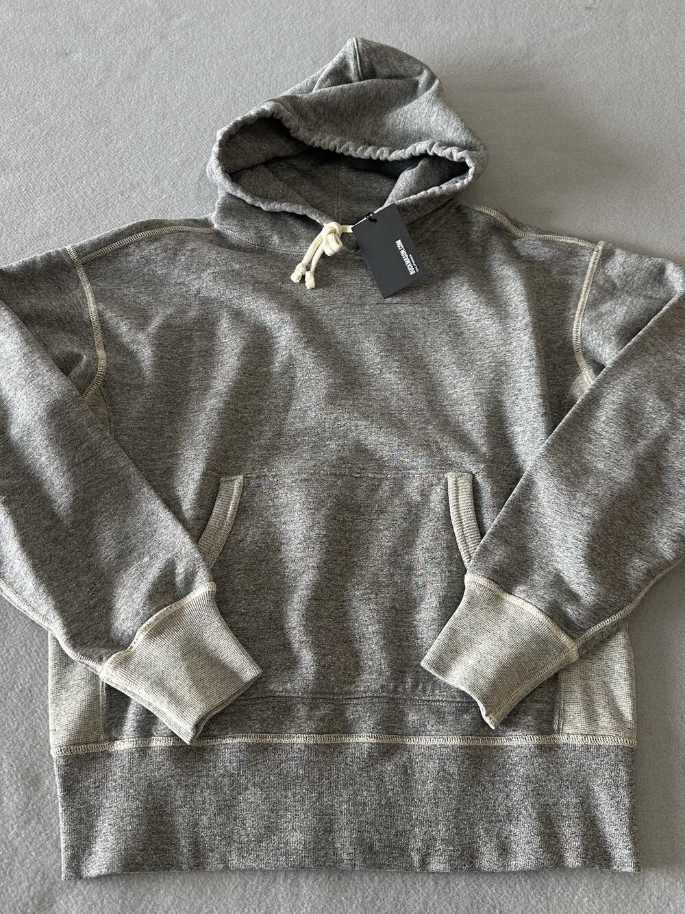 Buck Mason Welterweight Hoodie Two Tone Heather Grey Sz Small MSRP $158 [AE24]